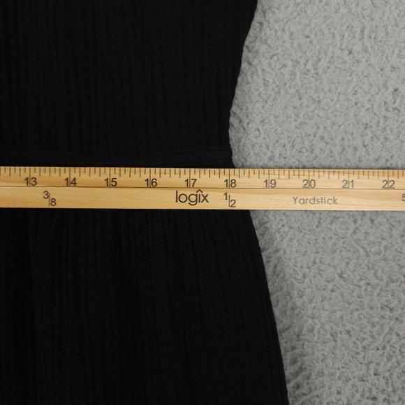 Chicos Dress Womens 2 US 12 Black Gauze Tiered Midi Puff Sleeve Casual Coastal - Picture 6 of 10